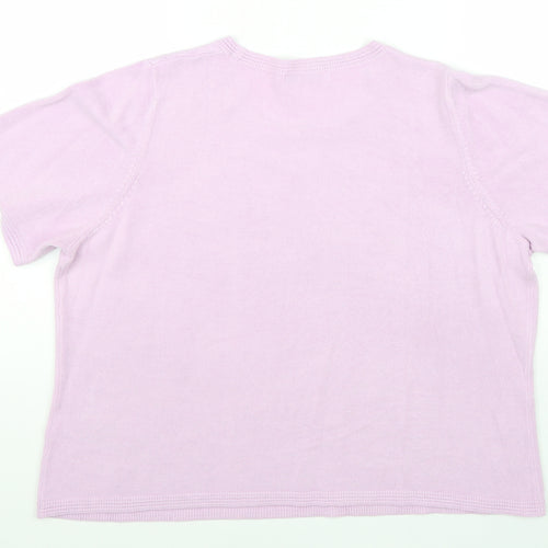 Marks and Spencer Womens Purple Round Neck Acrylic Pullover Jumper Size 18 Pullover