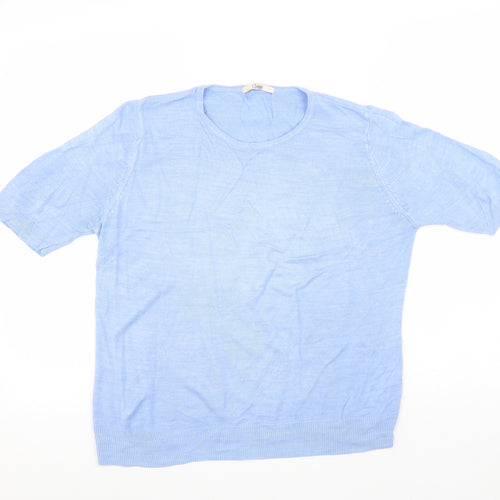 Marks and Spencer Womens Blue Round Neck Acrylic Pullover Jumper Size 14 Pullover