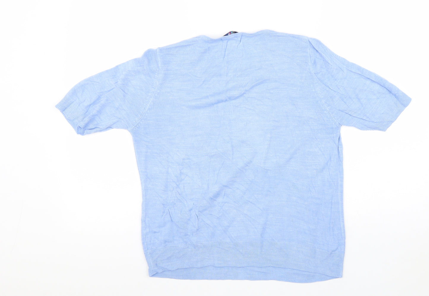 Marks and Spencer Womens Blue Round Neck Acrylic Pullover Jumper Size 14 Pullover