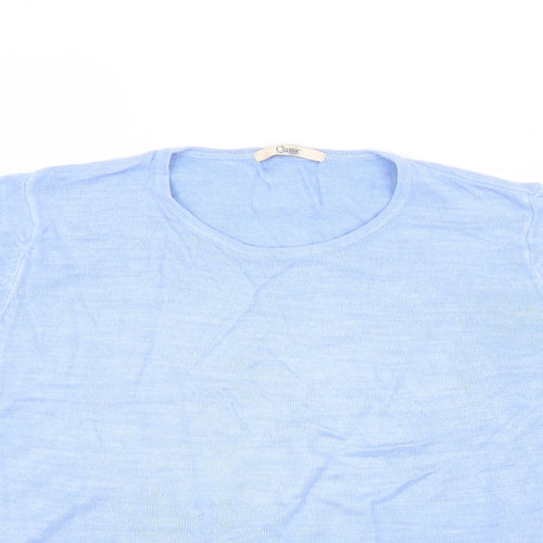 Marks and Spencer Womens Blue Round Neck Acrylic Pullover Jumper Size 14 Pullover