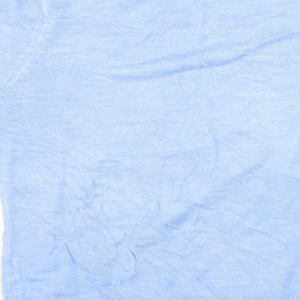 Marks and Spencer Womens Blue Round Neck Acrylic Pullover Jumper Size 14 Pullover