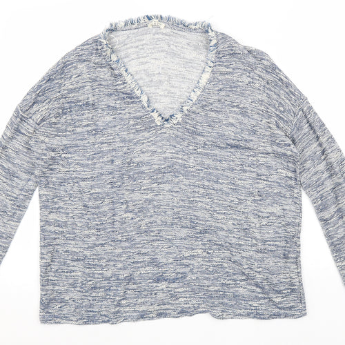 River Island Womens Grey V-Neck Viscose Pullover Jumper Size 10 Pullover