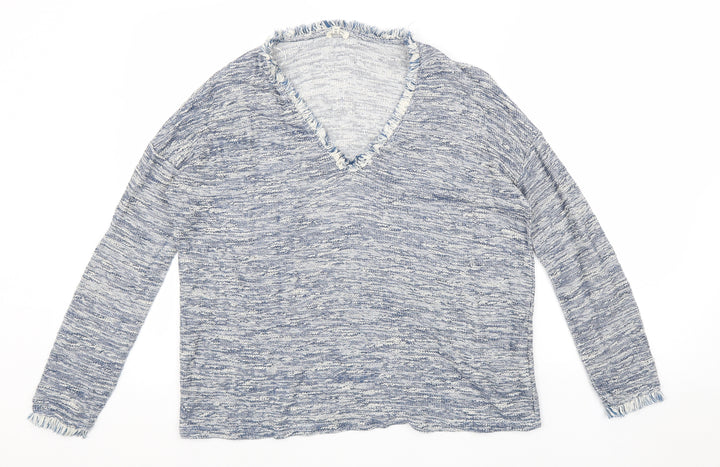River Island Womens Grey V-Neck Viscose Pullover Jumper Size 10 Pullover