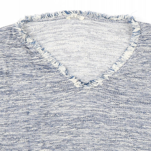 River Island Womens Grey V-Neck Viscose Pullover Jumper Size 10 Pullover