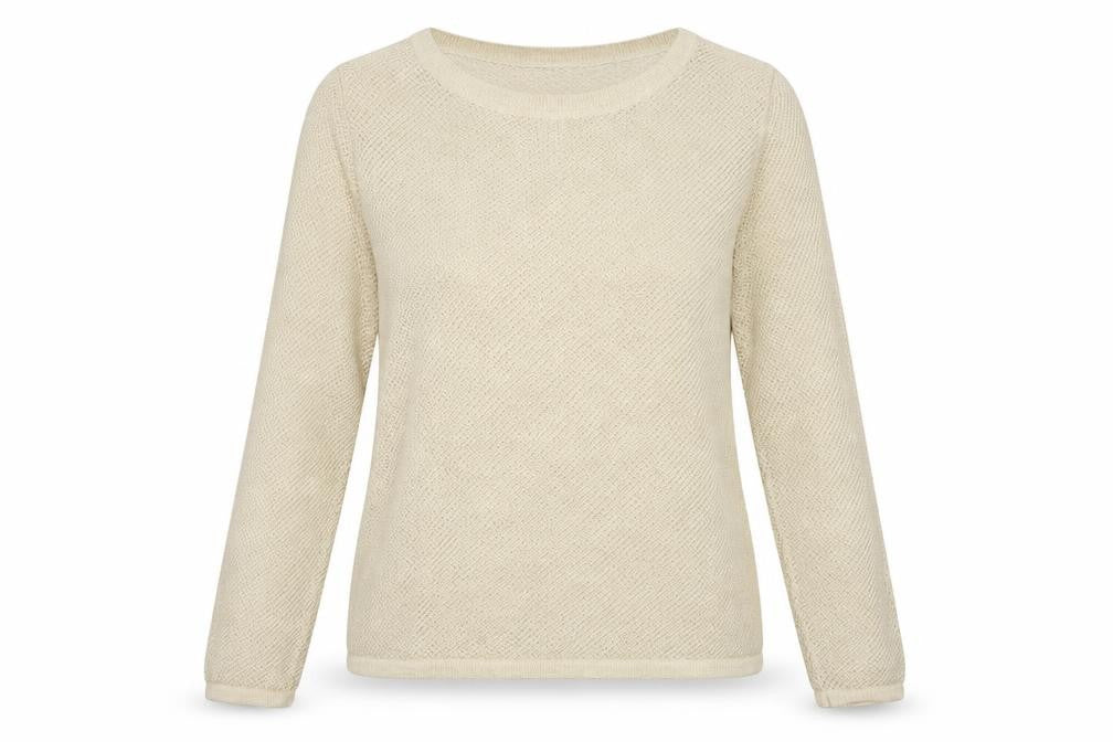 Front view of Next women’s gold crew neck cotton jumper, size UK 14, zip