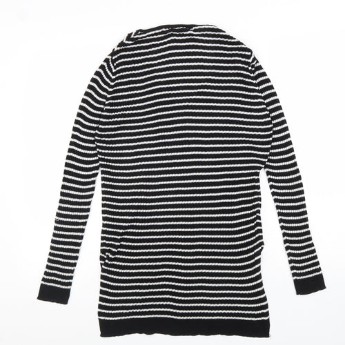 Mango Womens Blue Square Neck Polka Dot Acrylic Pullover Jumper Size M Pullover