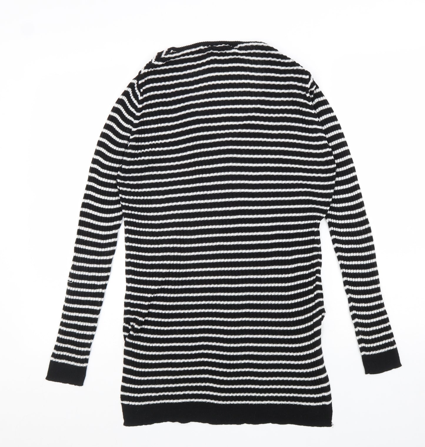 Mango Womens Blue Square Neck Polka Dot Acrylic Pullover Jumper Size M Pullover