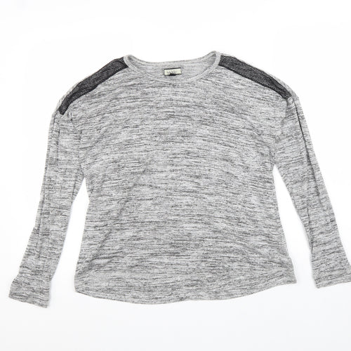 Nicola Miller Womens Grey Viscose Basic T-Shirt Size M Round Neck - Marled