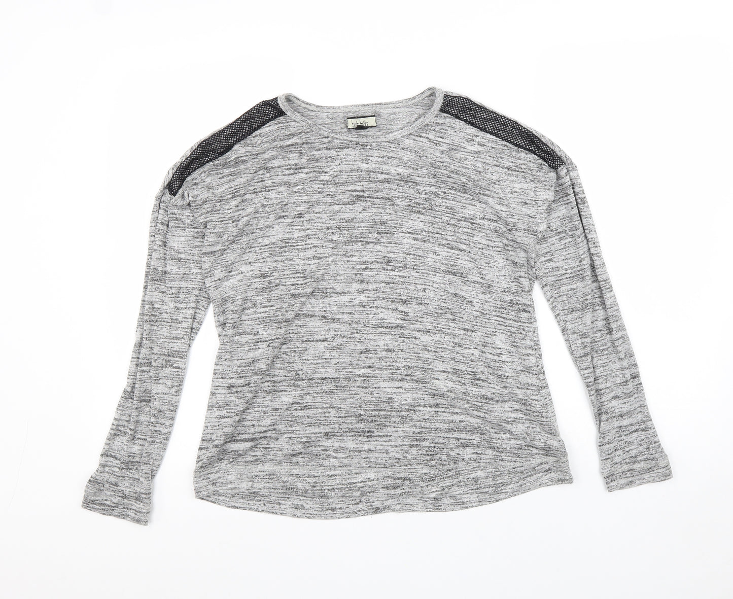 Nicola Miller Womens Grey Viscose Basic T-Shirt Size M Round Neck - Marled