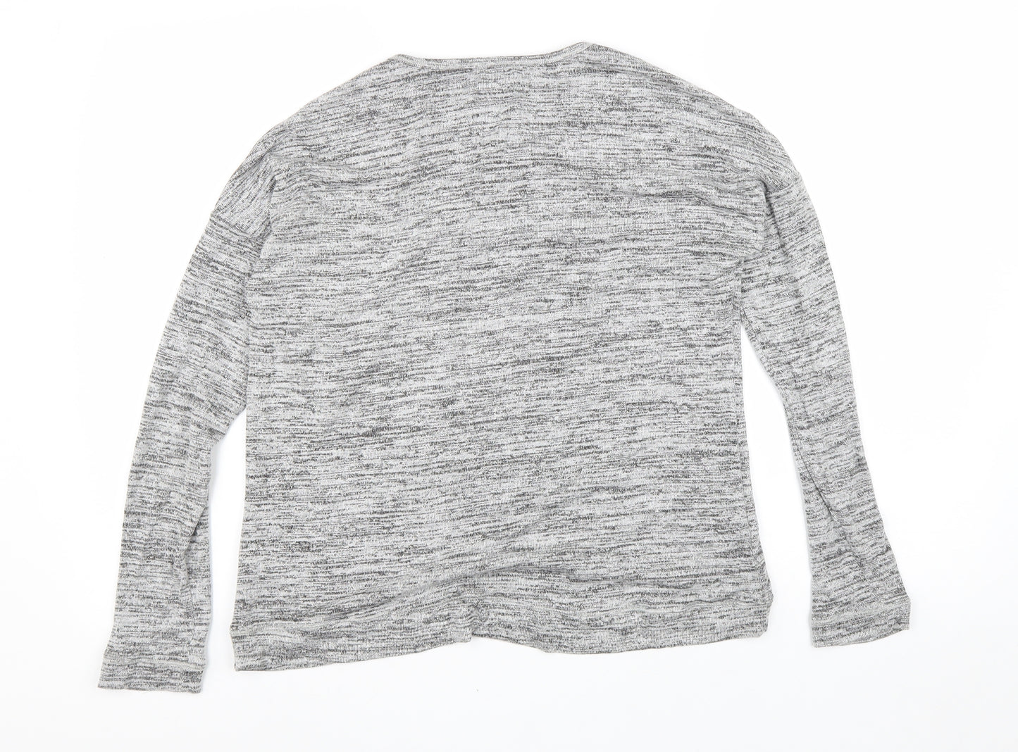 Nicola Miller Womens Grey Viscose Basic T-Shirt Size M Round Neck - Marled
