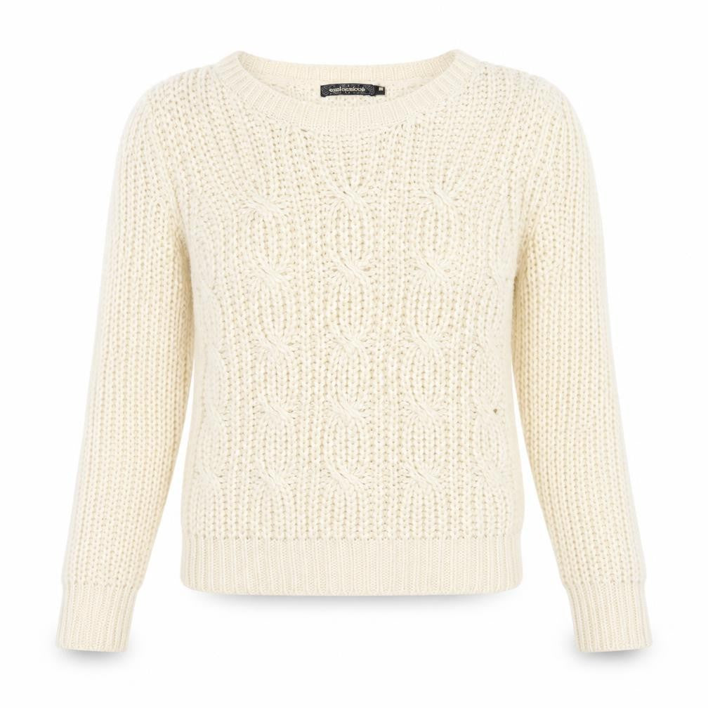 QED London Womens Beige Scoop Neck Acrylic Pullover Jumper Size M