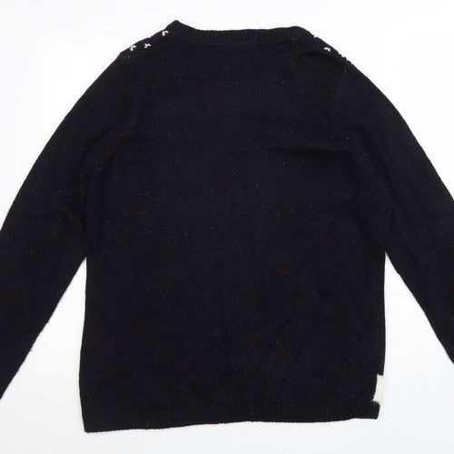 Marks and Spencer Womens Blue Crew Neck Acrylic Pullover Jumper Size L
