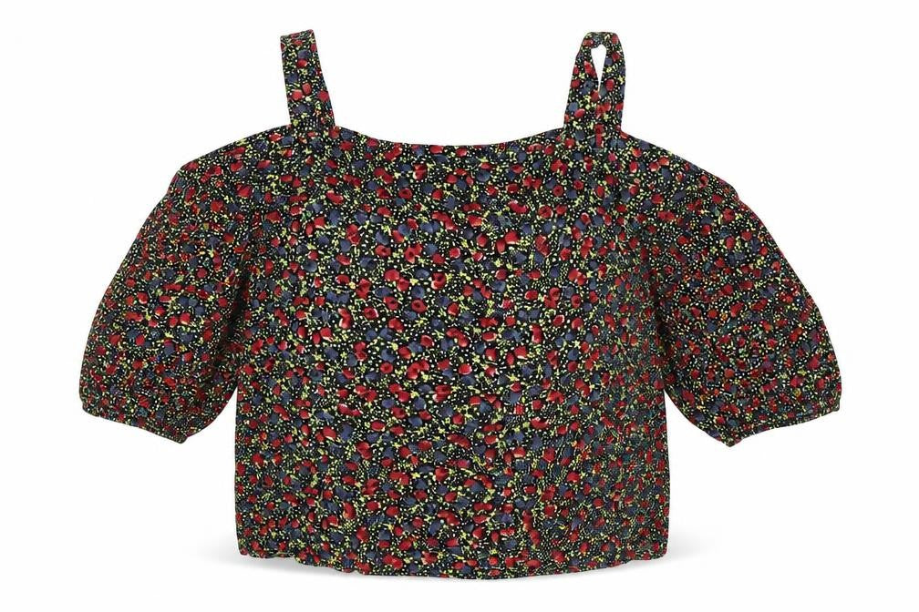Pins & Needles Womens Black Floral Viscose Basic Blouse Size XS Off the Shoulder