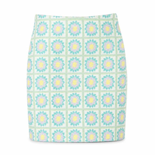 Front view of Primark women’s multicoloured floral polyester straight & pencil skirt, size XS