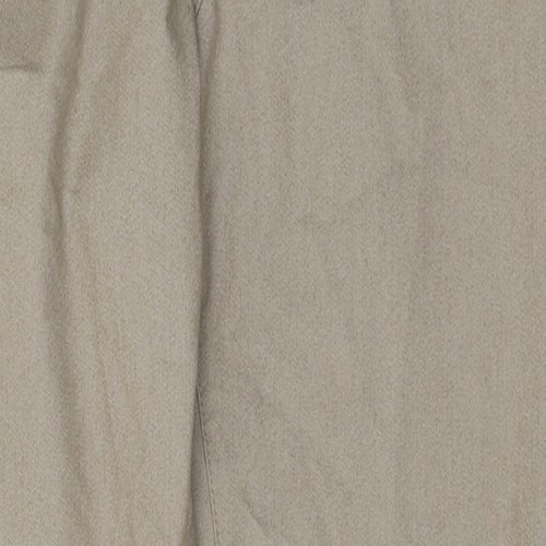 Marks and Spencer Womens Beige Cotton Trousers Size 12 Regular Zip