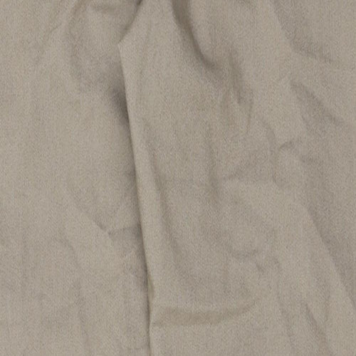 Marks and Spencer Womens Beige Cotton Trousers Size 12 Regular Zip