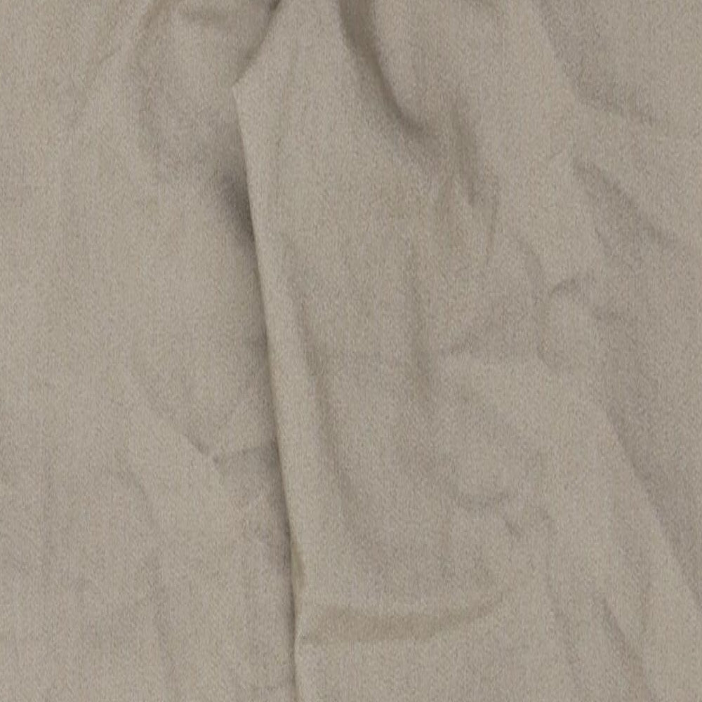 Marks and Spencer Womens Beige Cotton Trousers Size 12 Regular Zip