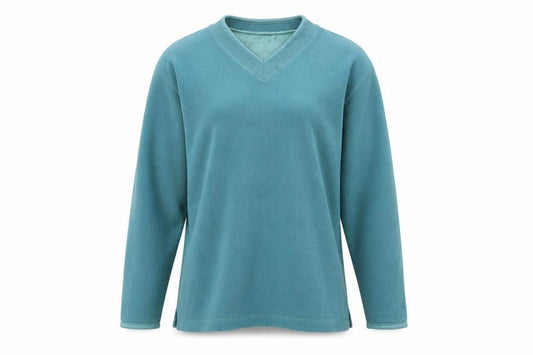 Front view of Editions women’s green polyester pullover sweatshirt, size UK 12, pullover