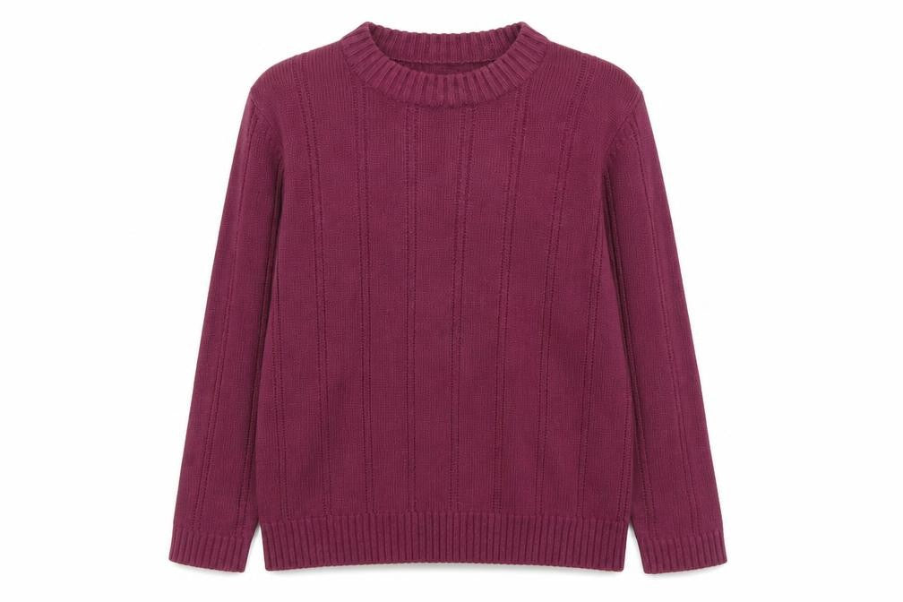 Charmance Womens Purple Round Neck Striped Acrylic Pullover Jumper Size 14