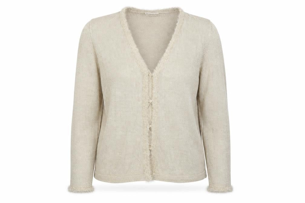 Escorpion Womens Gold V-Neck Acetate Cardigan Jumper Size M