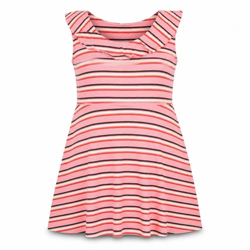 Debenhams Womens Pink Striped Cotton A-Line Size 14 Scoop Neck Pullover