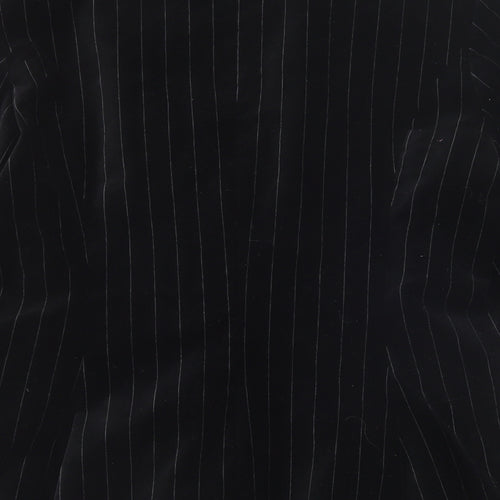 H&M Womens Black Pinstripe Polyester Jacket Suit Jacket Size 14 Button