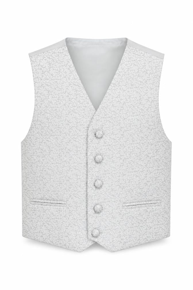 Pearce Fionda Boys Silver Geometric Jacket Waistcoat Size 5-6 Years Button