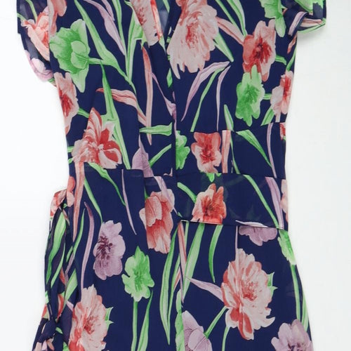 Joe Browns Womens Multicoloured Floral Polyester A-Line Size 10 V-Neck Tie