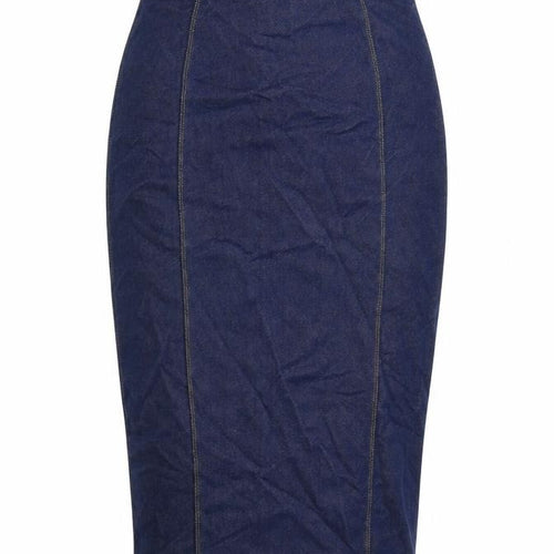 Dorothy Perkins Womens Blue Polyester Straight & Pencil Skirt Size 10
