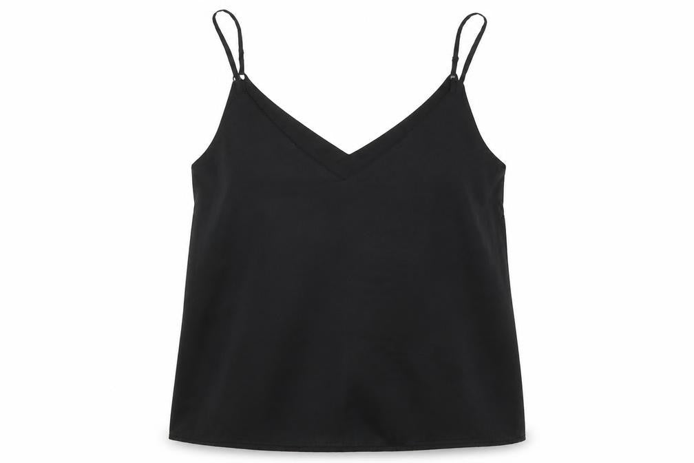 ASOS Womens Black Polyester Basic Tank Size 10 V-Neck
