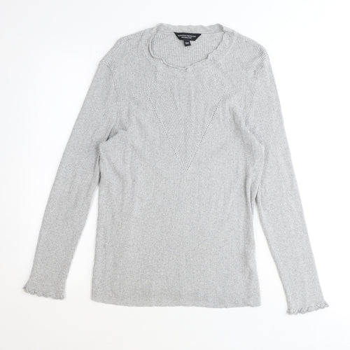 Dorothy Perkins Womens Grey Crew Neck Polyester Pullover Jumper Size 16 Pullover