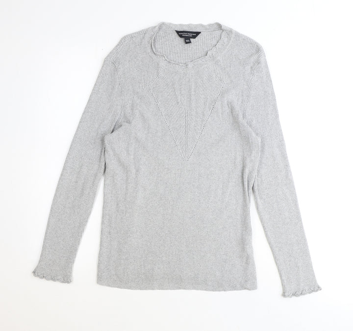 Dorothy Perkins Womens Grey Crew Neck Polyester Pullover Jumper Size 16 Pullover