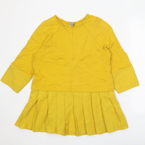COS Womens Yellow Viscose Basic Blouse Size XS Round Neck