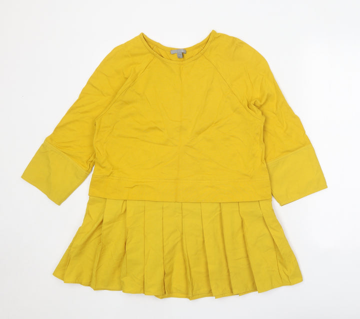 COS Womens Yellow Viscose Basic Blouse Size XS Round Neck