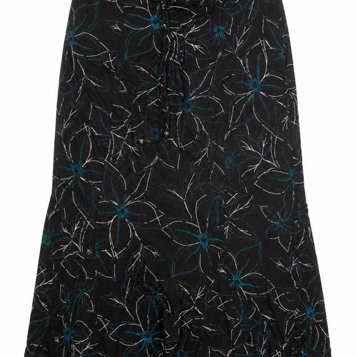 Kinnik Womens Brown Floral Polyester A-Line Skirt Size 32 in Tie
