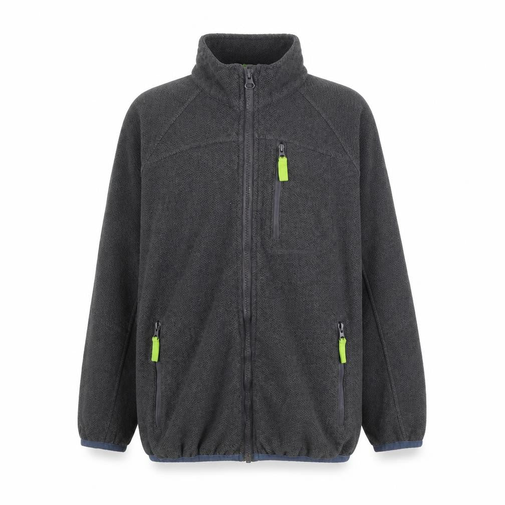 Front view of Crane boys’ grey jacket, size 11-12, years zip