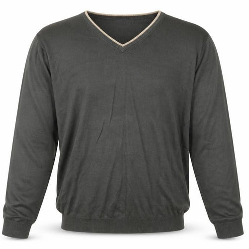 Harmer Mens Grey V-Neck Acrylic Pullover Jumper Size 2XL Long Sleeve