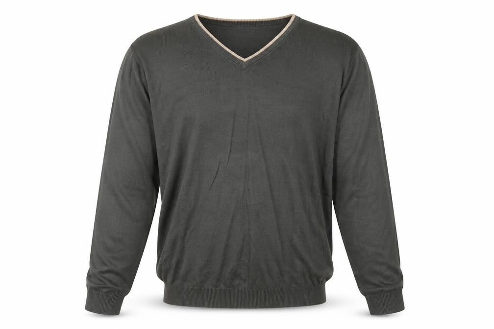 Harmer Mens Grey V-Neck Acrylic Pullover Jumper Size 2XL Long Sleeve
