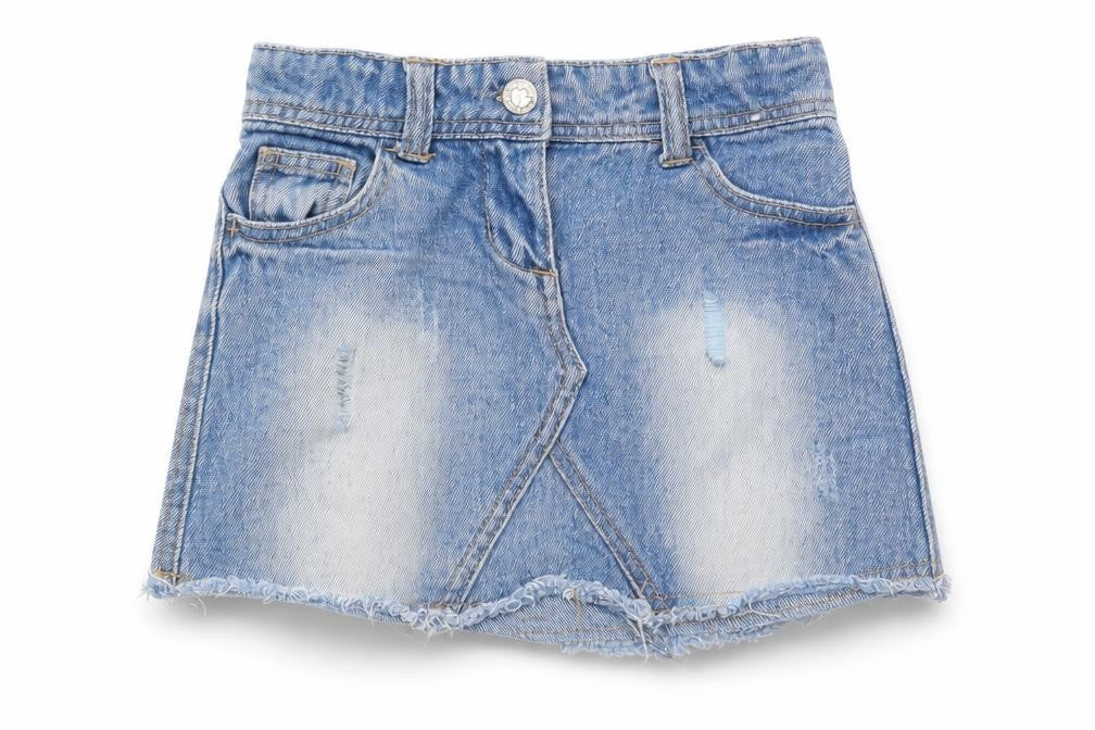 Denim & Co. Girls Blue Cotton A-Line Skirt Size 2 Years Regular Zip
