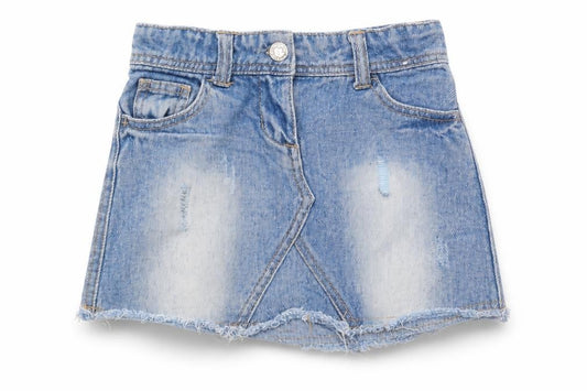 Denim & Co. Girls Blue Cotton A-Line Skirt Size 2 Years Regular Zip