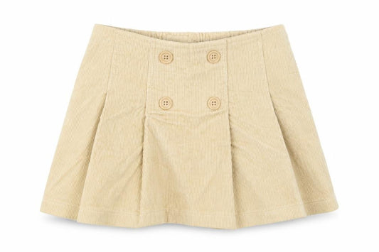 Preworn Girls Beige Cotton A-Line Skirt Size 6 Years Regular Zip