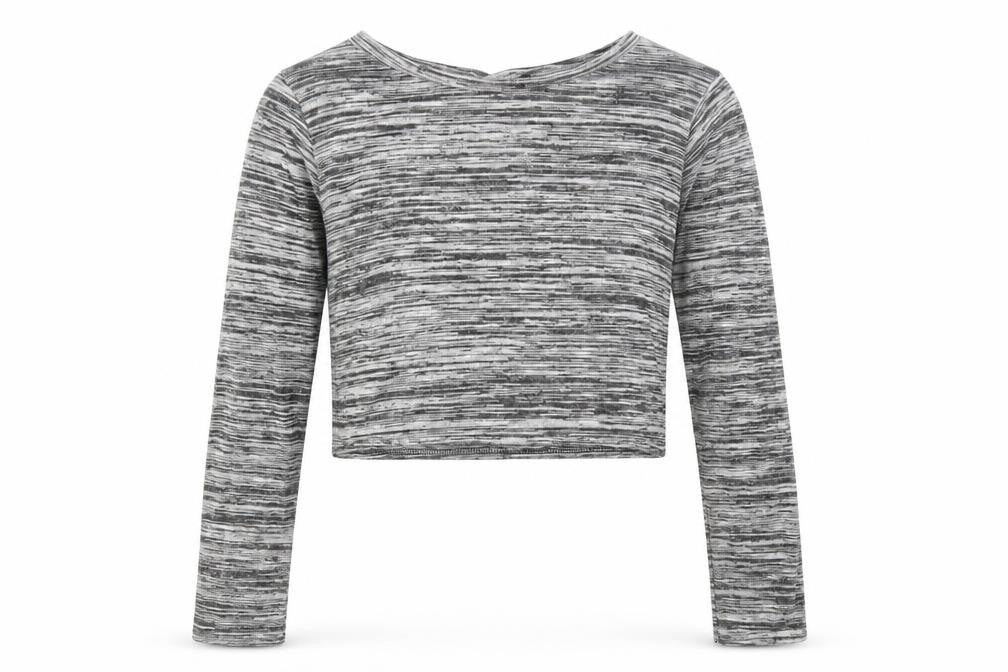 Boohoo Womens Black Geometric Polyester Cropped T-Shirt Size 10 Round Neck