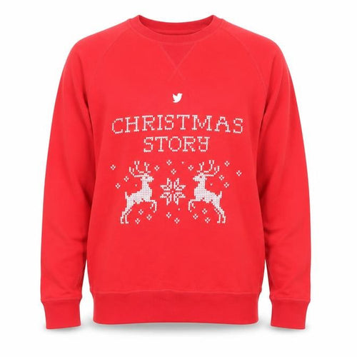 Stanley Stella Mens Red Cotton Pullover Sweatshirt Size S - Christmas Story