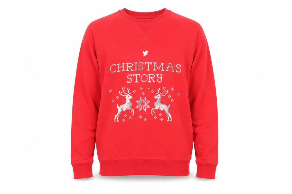 Stanley Stella Mens Red Cotton Pullover Sweatshirt Size S - Christmas Story