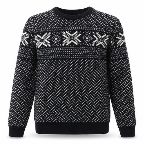 Preworn Mens Blue Round Neck Fair Isle Acrylic Pullover Jumper Size S Long Sleeve