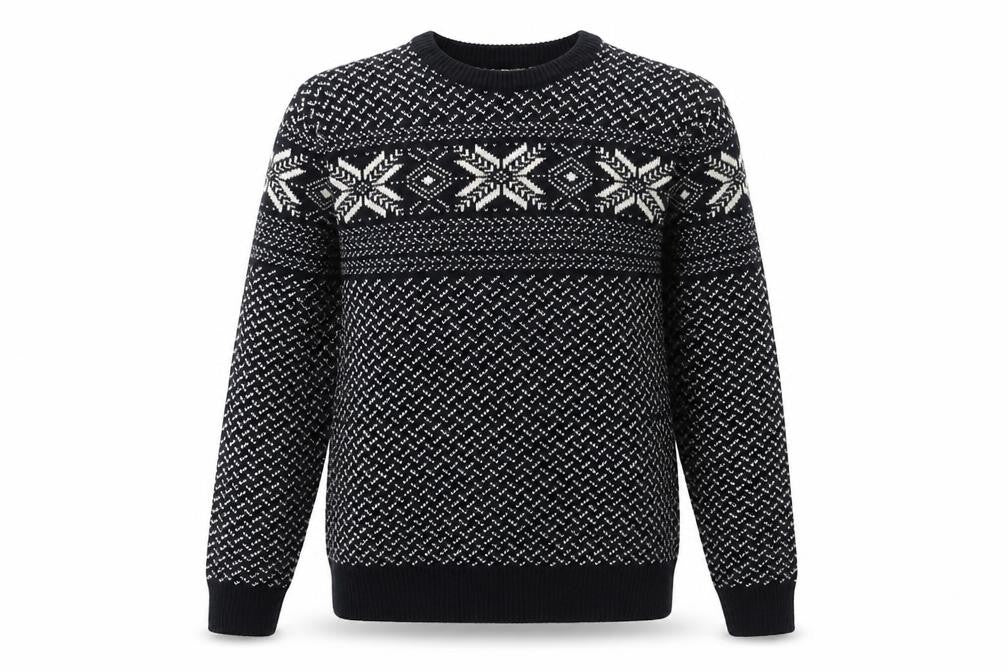 Preworn Mens Blue Round Neck Fair Isle Acrylic Pullover Jumper Size S Long Sleeve