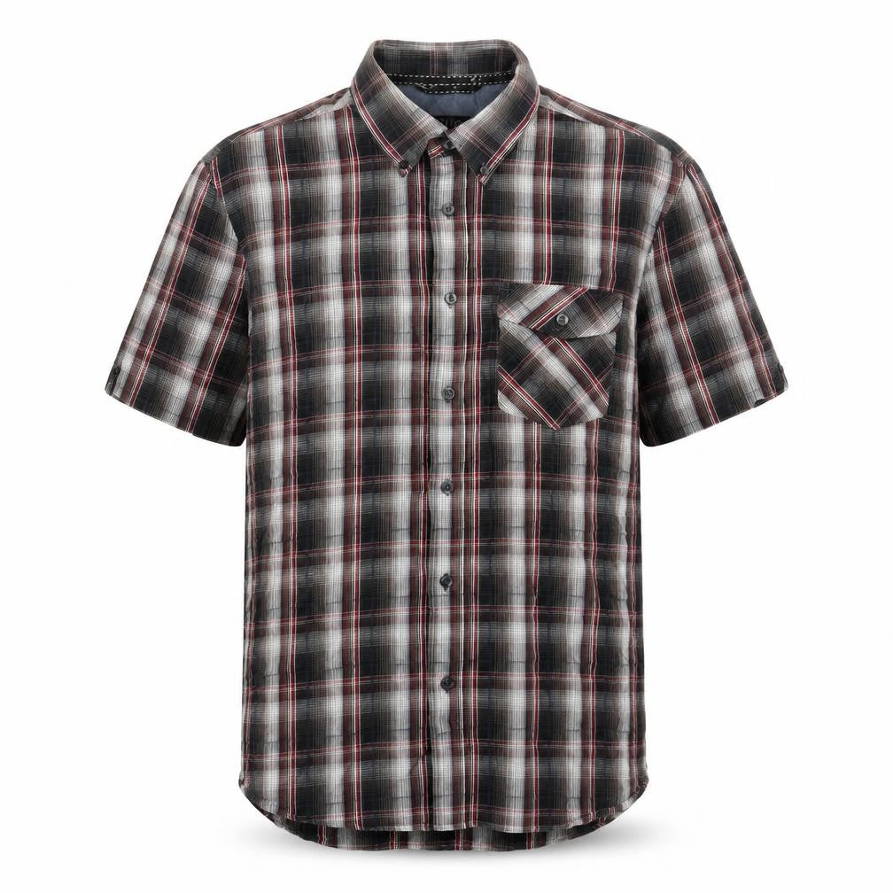 Avenue Mens Black Plaid Cotton Button-Up Size M Collared Button