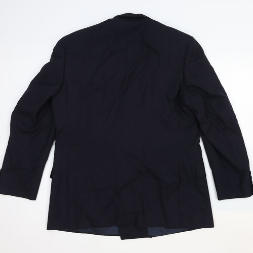 Chester Barrie Mens Blue Wool Jacket Suit Jacket Size 44 Regular
