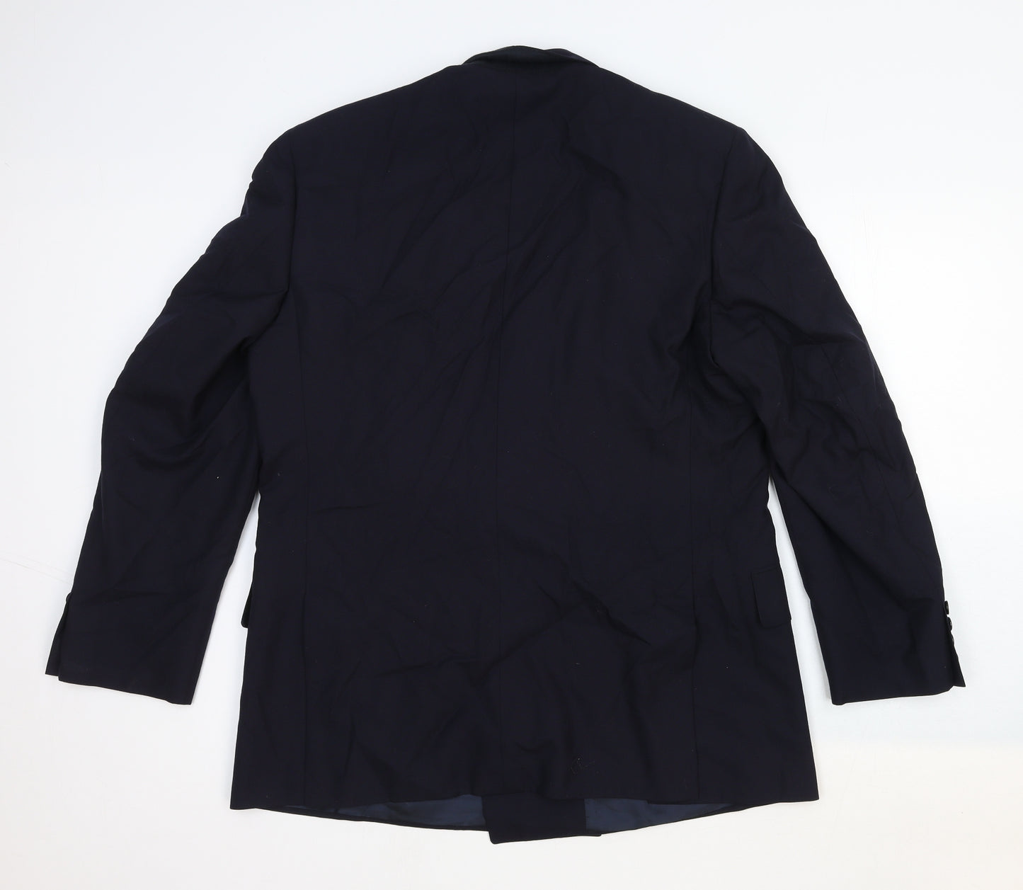 Chester Barrie Mens Blue Wool Jacket Suit Jacket Size 44 Regular