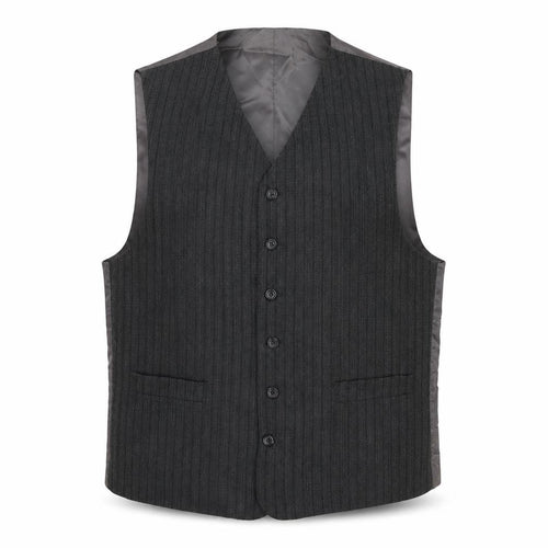 Jonathan Adams Mens Grey Striped Cotton Jacket Suit Waistcoat Size 36 Regular